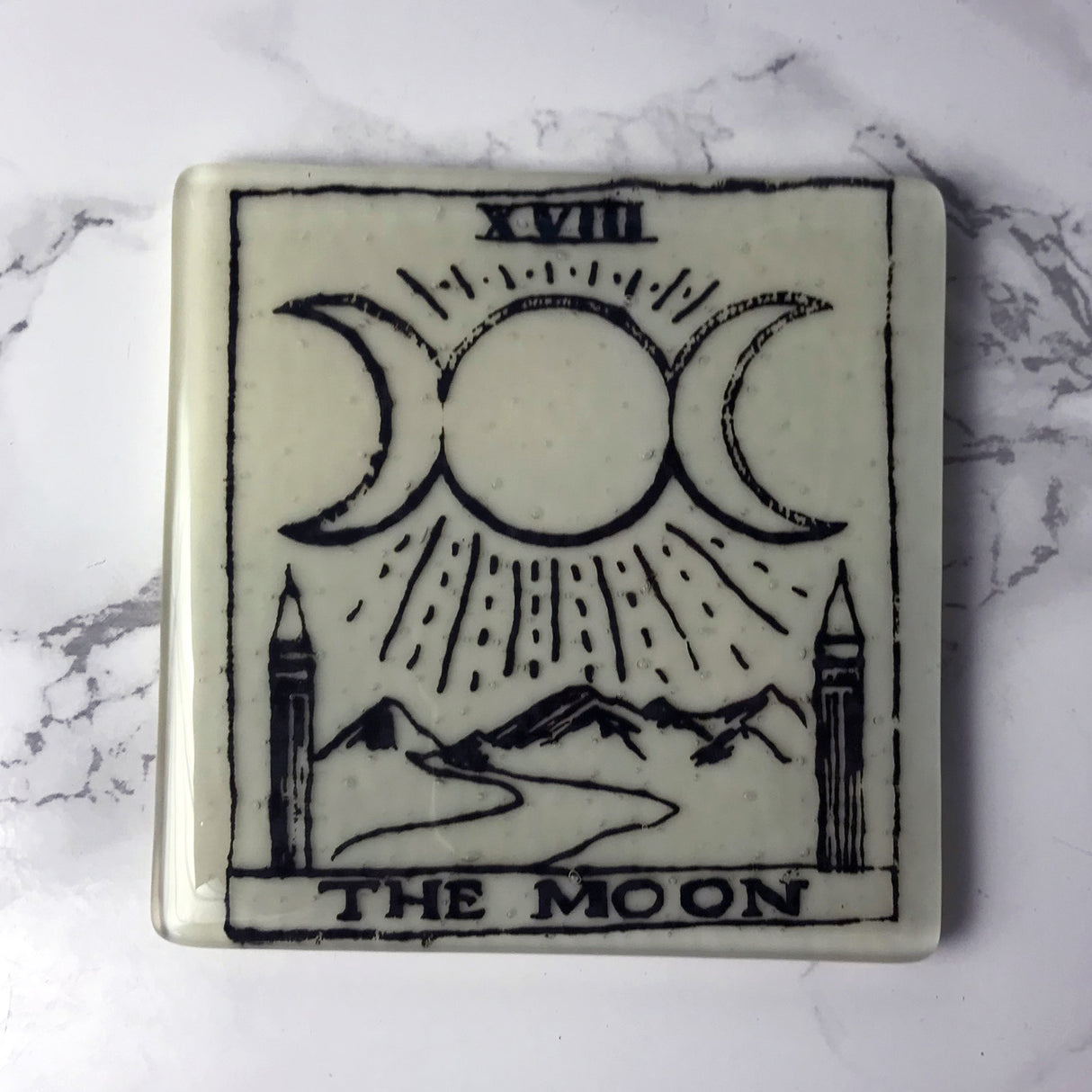 Tarot Card Mystical Fused Glass 4" Single Coaster