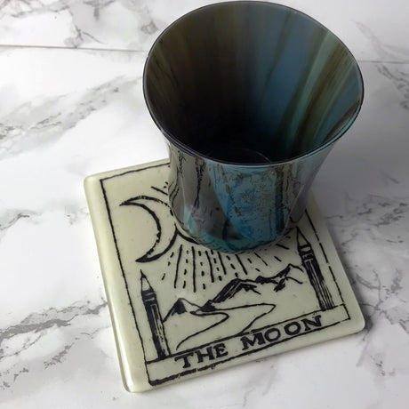 Tarot Card Mystical Fused Glass 4" Single Coaster