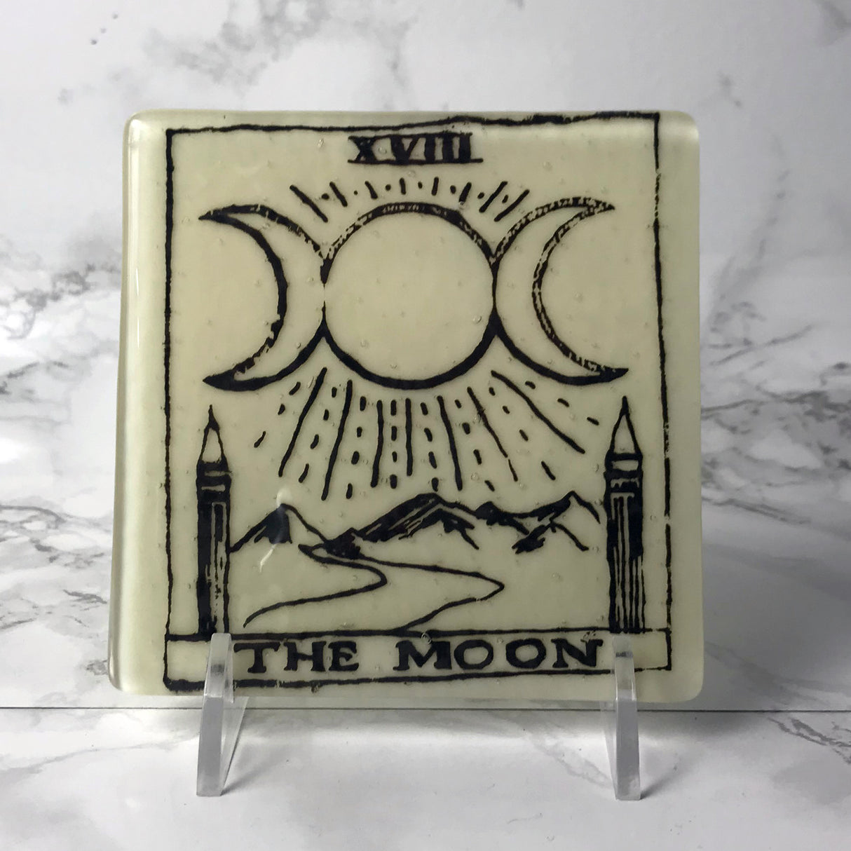 Tarot Card Mystical Fused Glass 4" Single Coaster