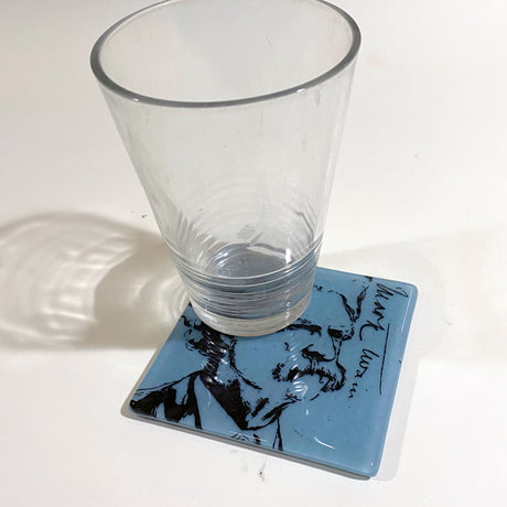 Mark Twain Fused Glass 4" Single Coaster