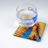 Virgen of Guadalupe Frida Fused Glass 4" Single Coaster