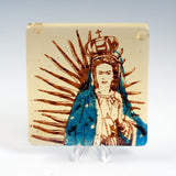 Virgen of Guadalupe Frida Fused Glass 4" Single Coaster