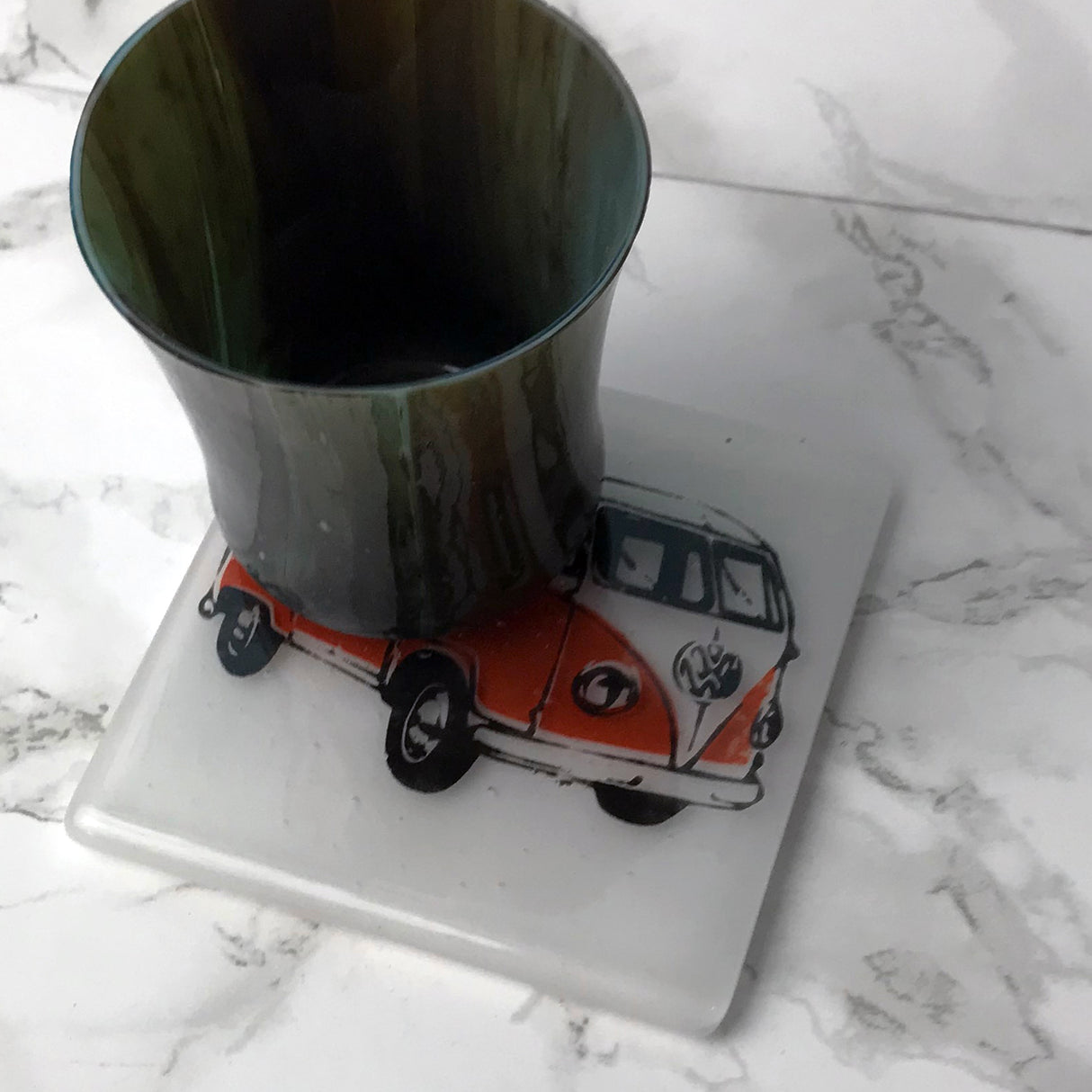 VW Van Fused Glass 4" Single Coaster
