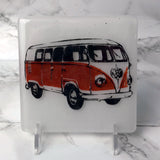 VW Van Fused Glass 4" Single Coaster