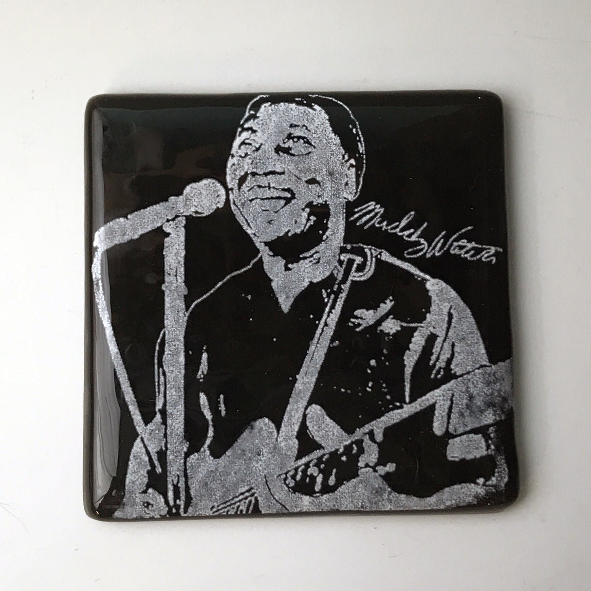 Muddy Waters Fused Glass 4" Single Coaster