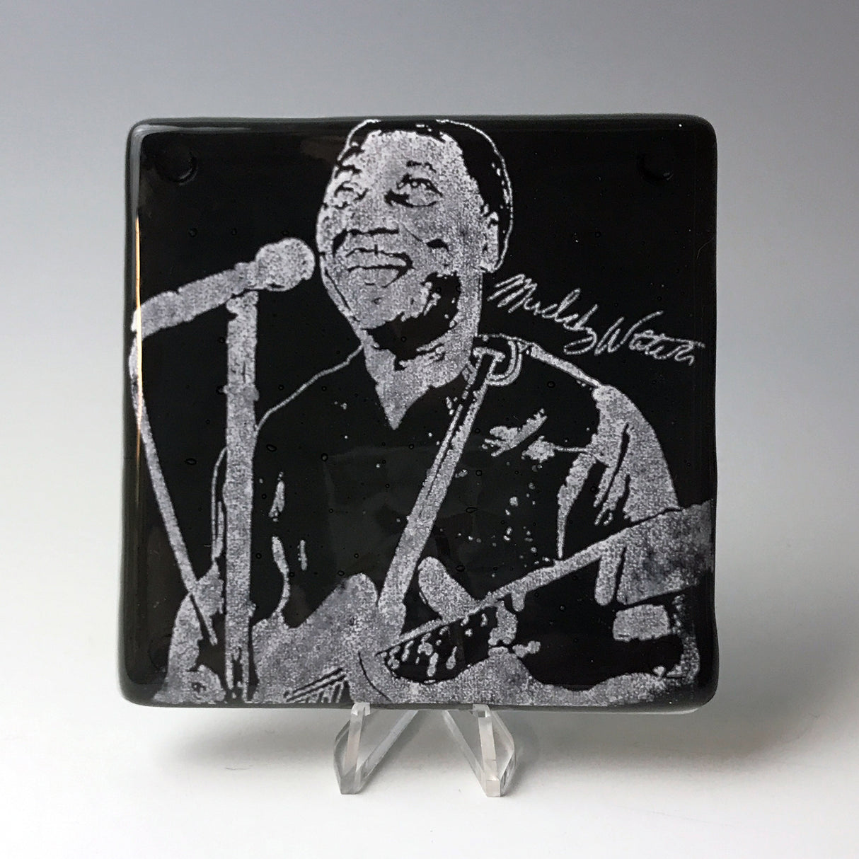 Muddy Waters Fused Glass 4" Single Coaster