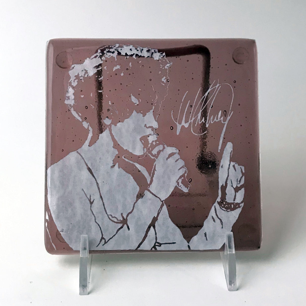 Whitney Houston Fused Glass 4" Single Coaster