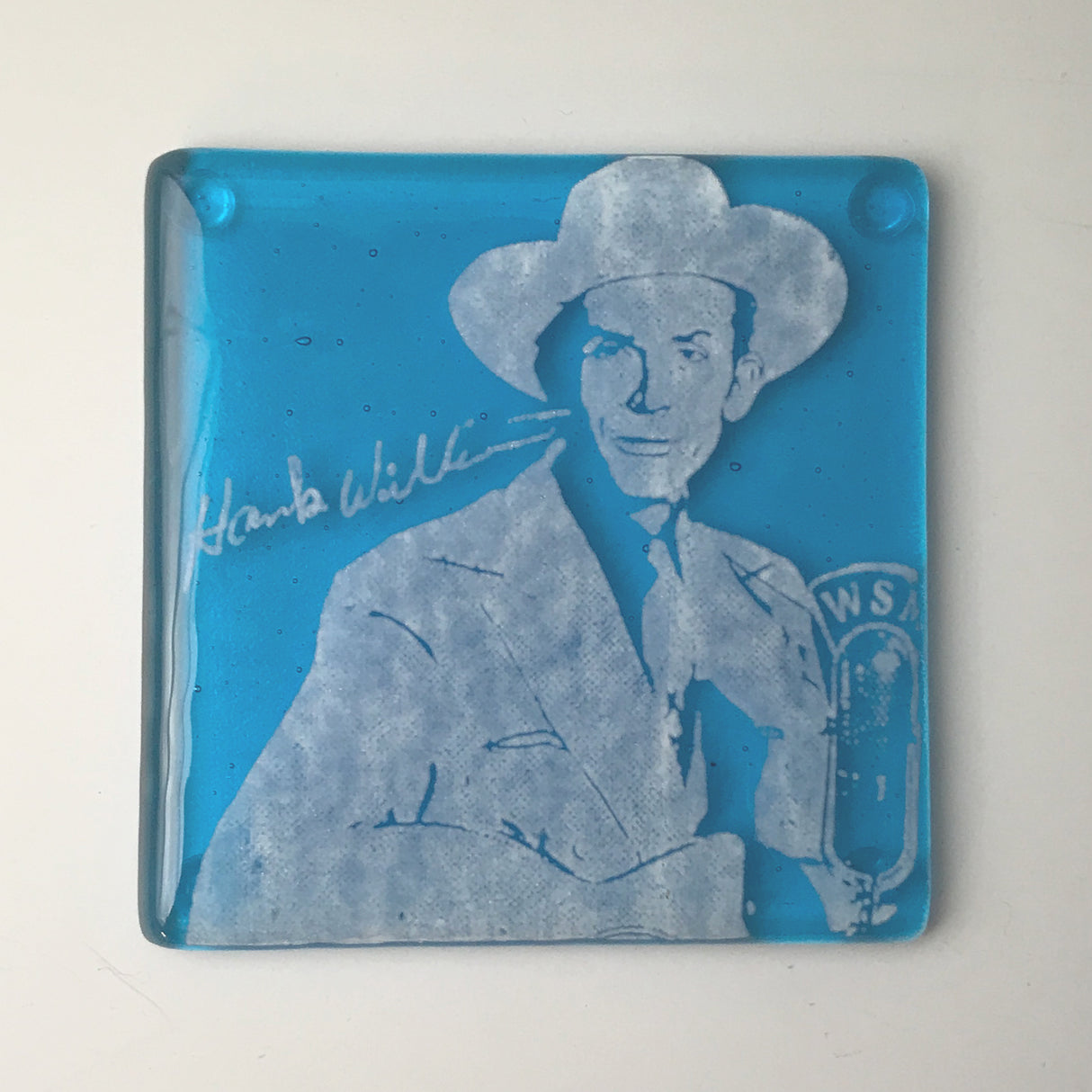 Hank Williams Fused Glass 4" Single Coaster
