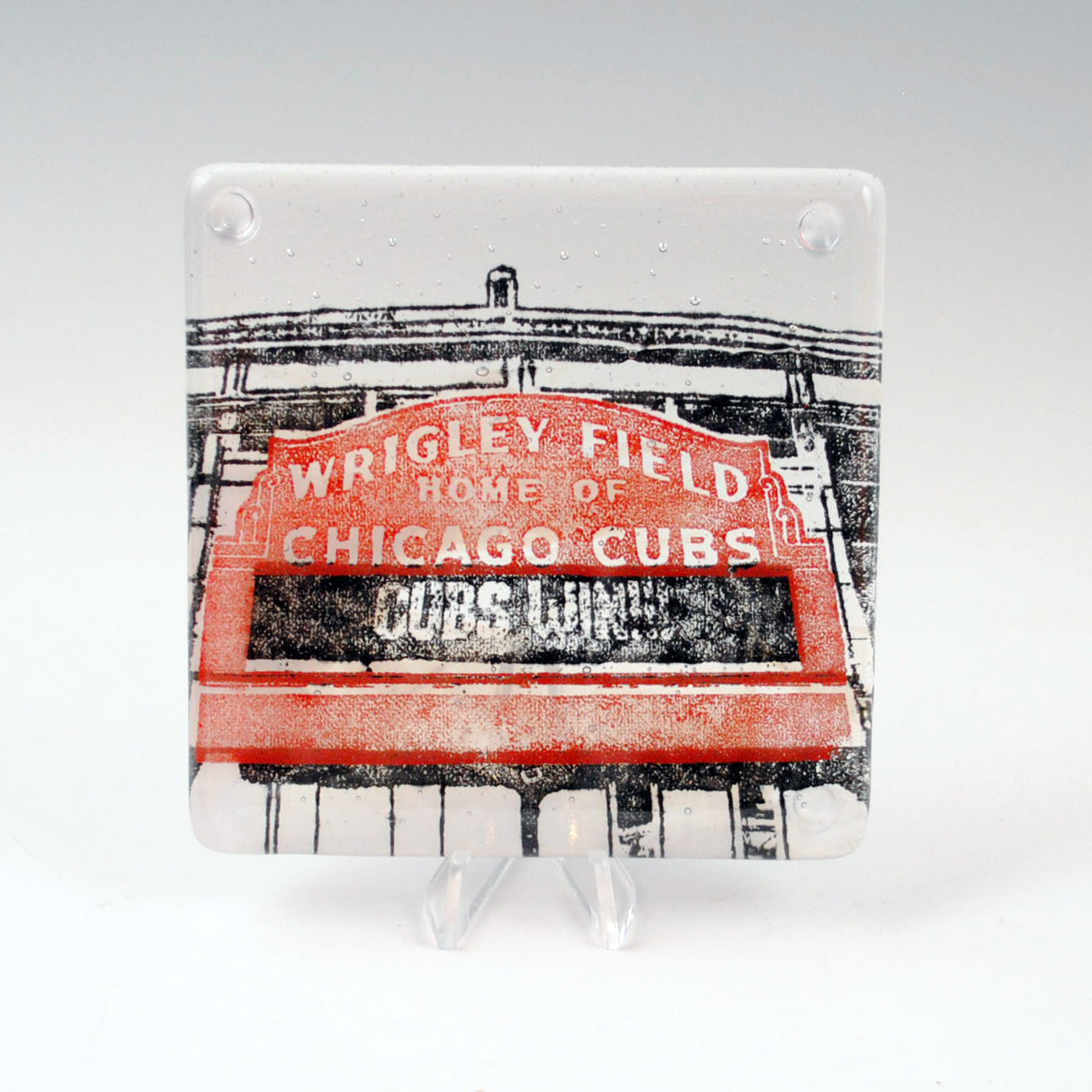 Chicago Wrigley Field Fused Glass 4" Single Coaster