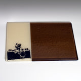 Vintage Camera 7x11" Fused Glass Cheese Plate