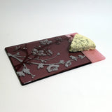 Cherry Blossom  7x11" Fused Glass Cheese Plate