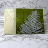 Fern Leaves 7x11" Fused Glass Cheese Plate