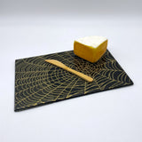 Mystical Spider Web 7x11" Fused Glass Cheese Plate