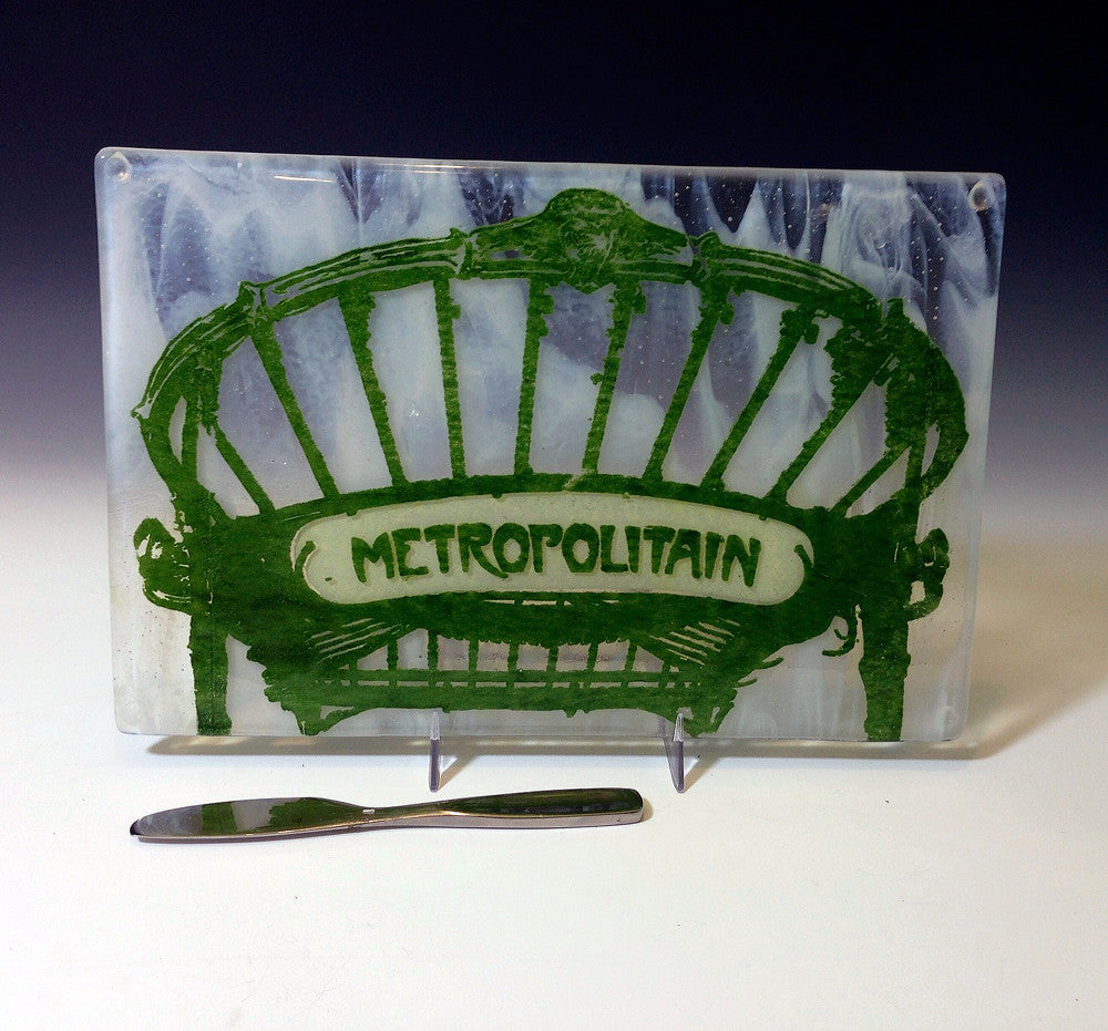 Custom  Fused Glass 11" Cheese Plate