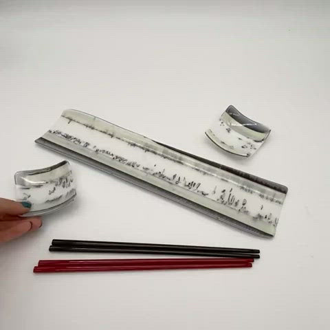 Sushi Platter - One of a Kind, White + Gray Reactive
