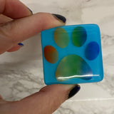 Pawprint Fused Glass 1.75" Magnet