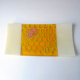 Honeybee 15" Long Fused Glass Serving Platter