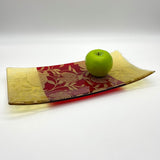 Pomegranate 15" Long Fused Glass Serving Platter
