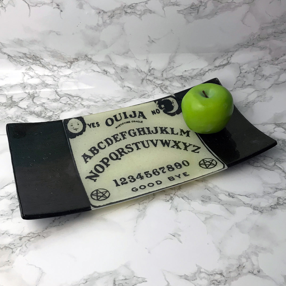 Witchy Ouija Board 15" Long Fused Glass Serving Platter