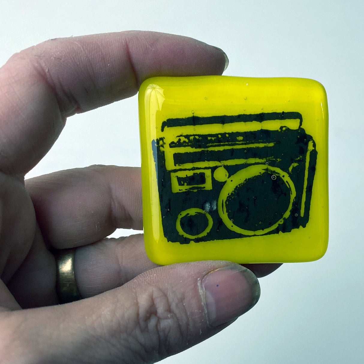 Boombox Fused Glass 1.75" Magnet