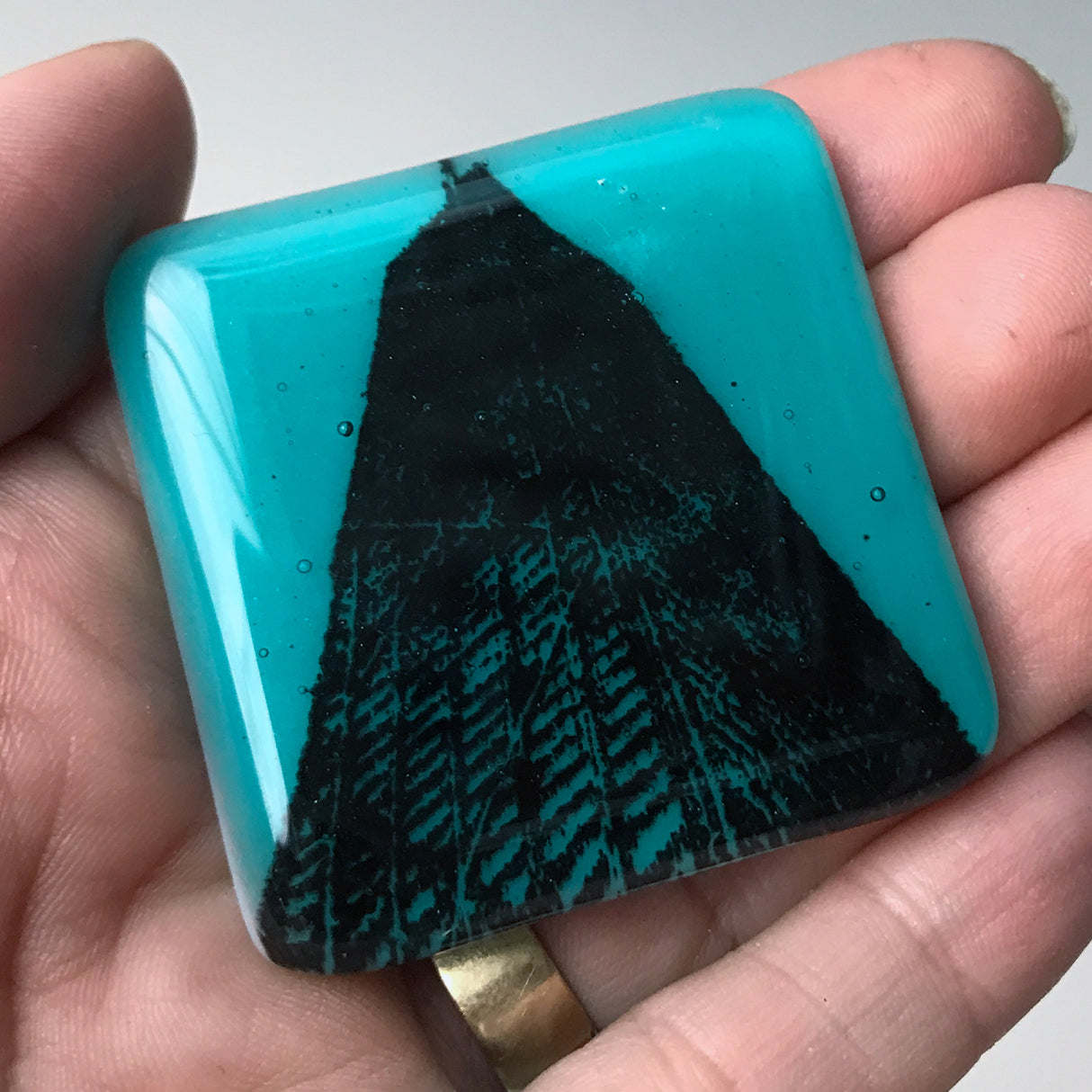 Chicago Hancock Fused Glass 1.75" Magnet