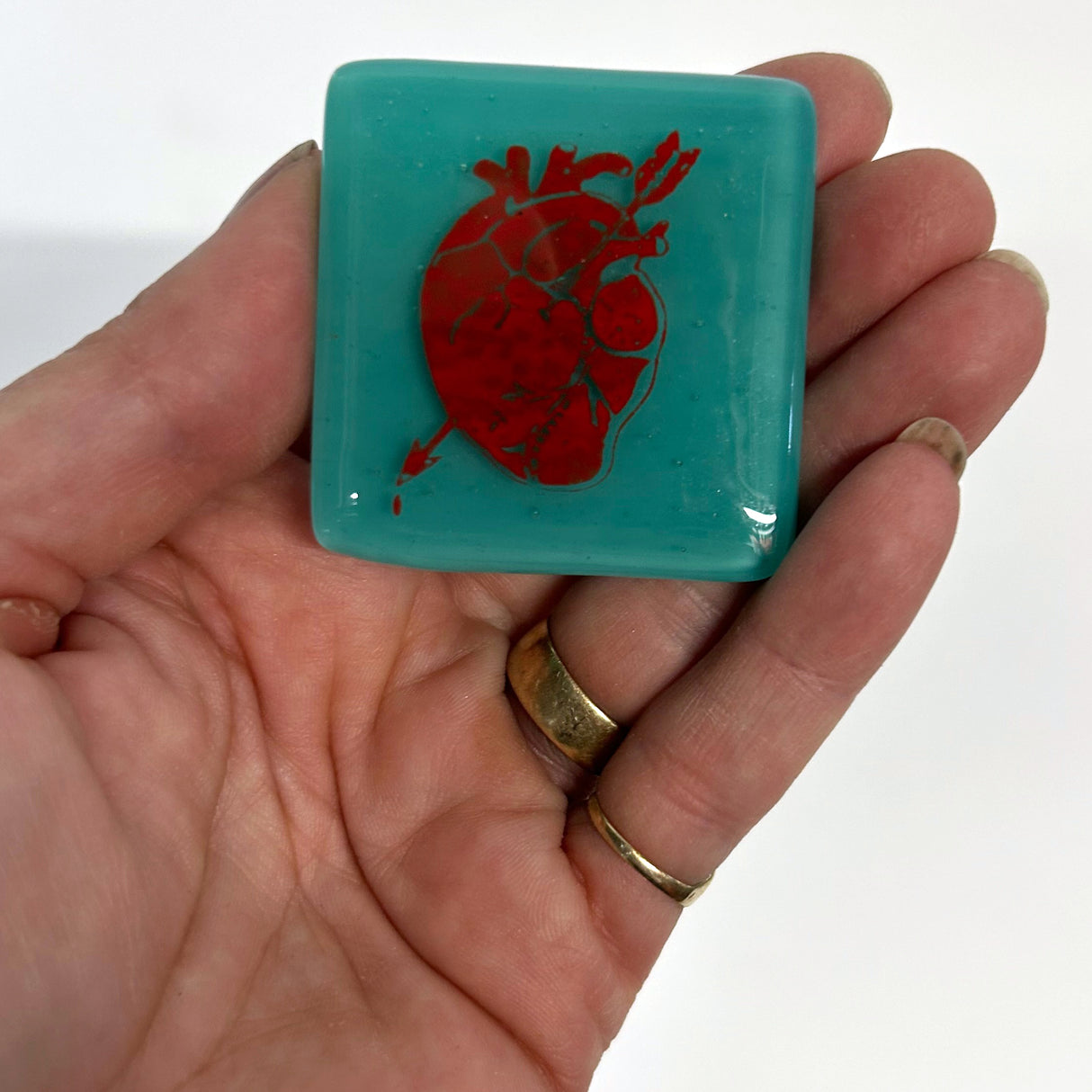 Corazon Fused Glass 1.75" Magnet