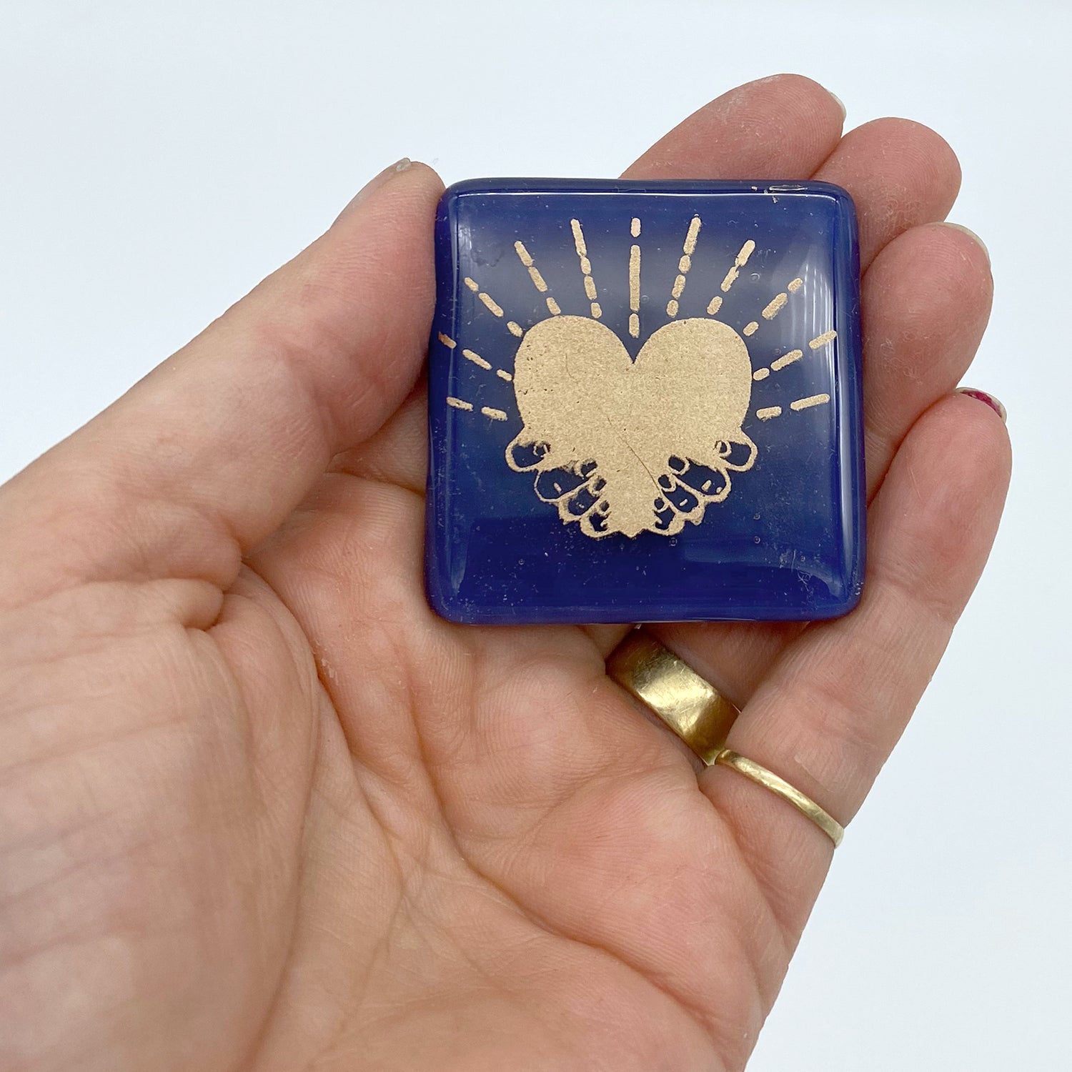 Heart of Gold Fused Glass Magnet