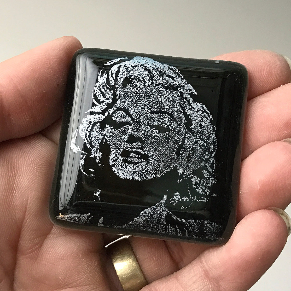Marilyn Monroe Fused Glass 1.75" Magnet