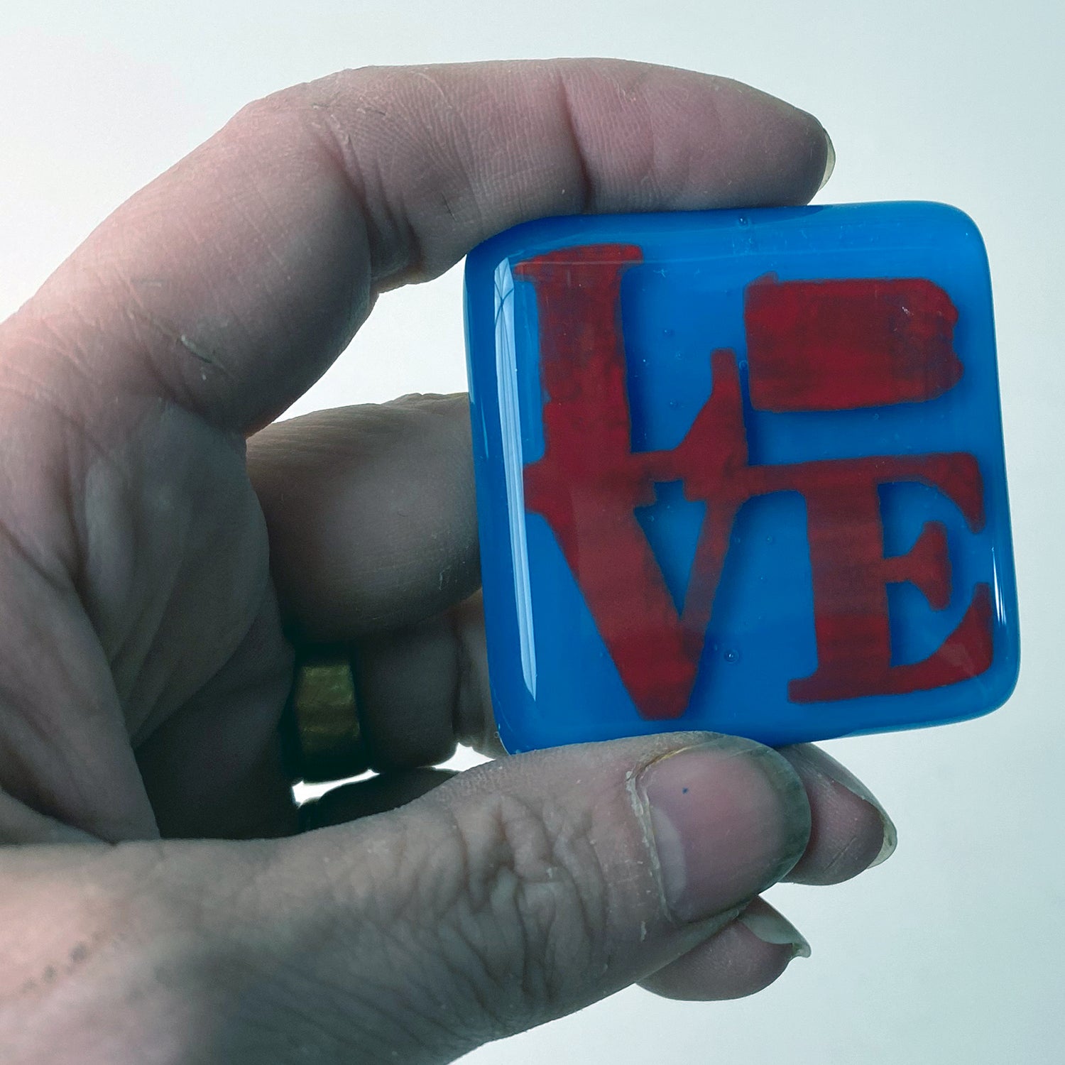 Pennsylvania LOVE Fused Glass 1.75" Magnet