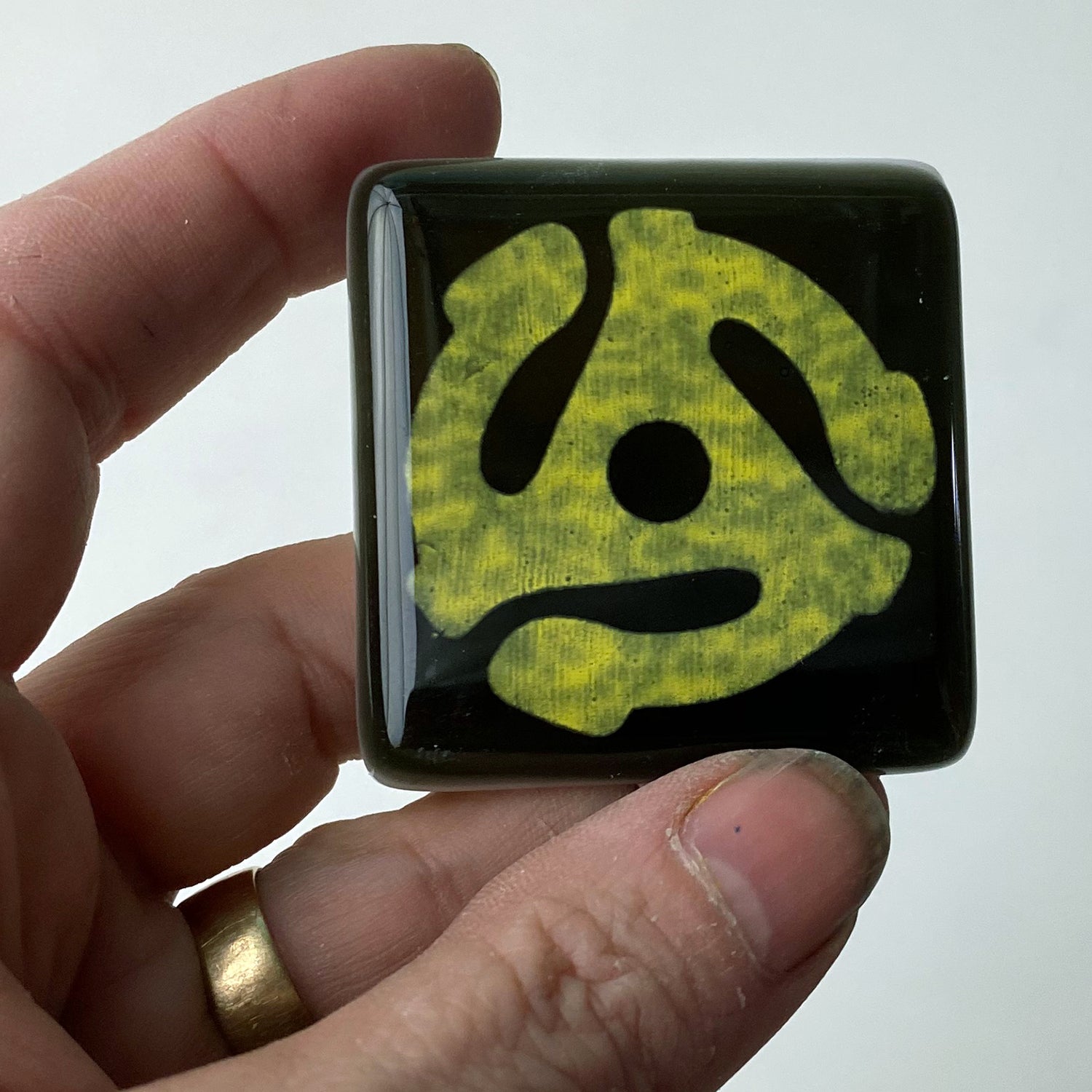 45 Record Adapter Fused Glass 1.75" Magnet