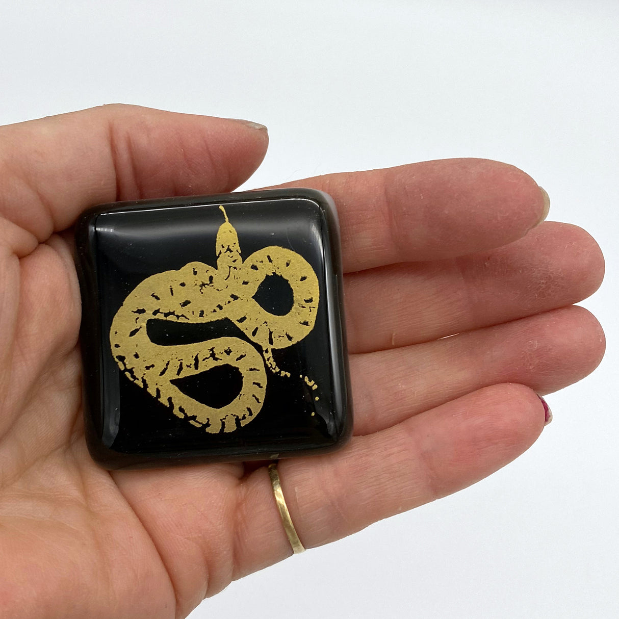 Mystical Snake Fused Glass 1.75" Magnet