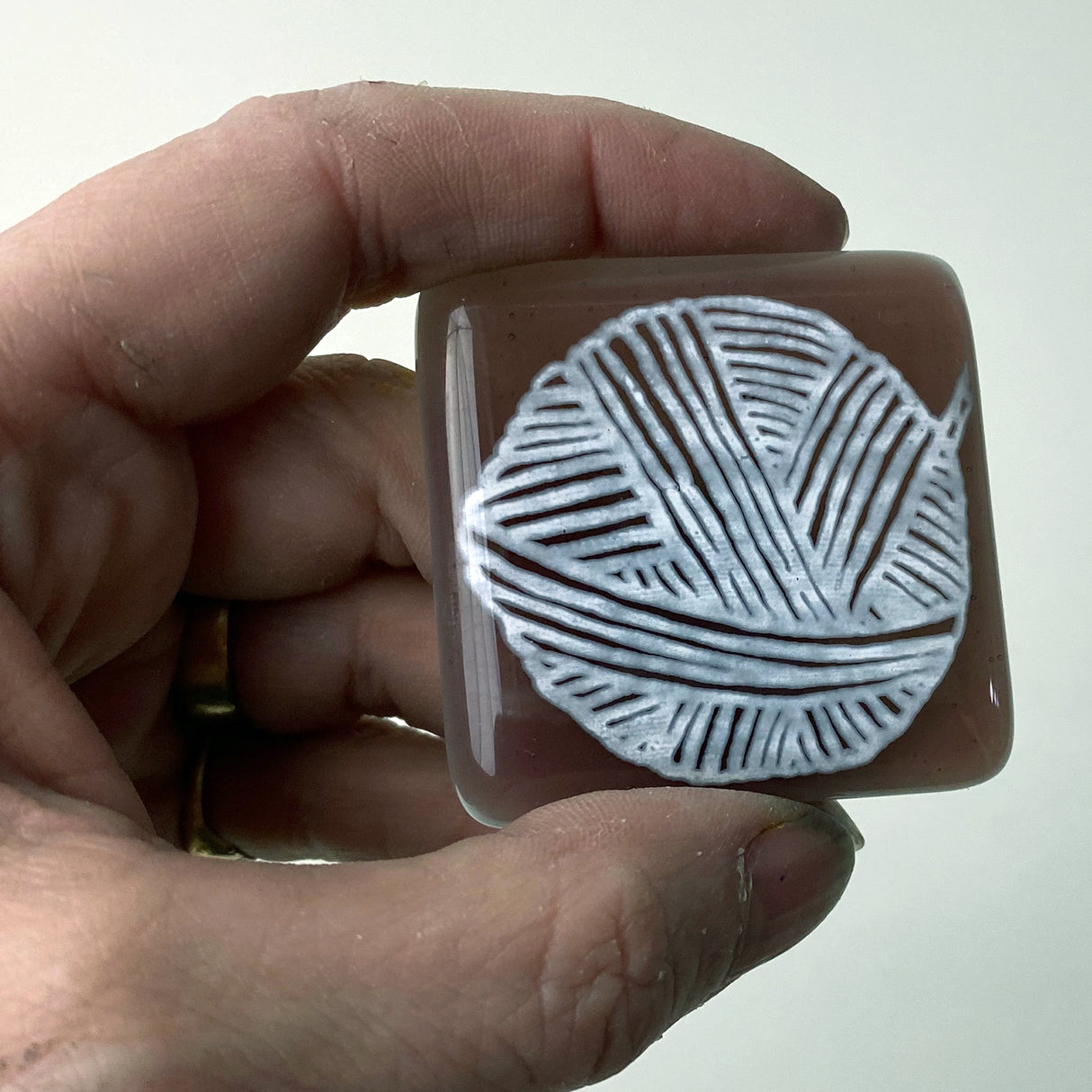 Yarn Ball Fused Glass 1.75" Magnet