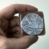 Yarn Ball Fused Glass 1.75" Magnet