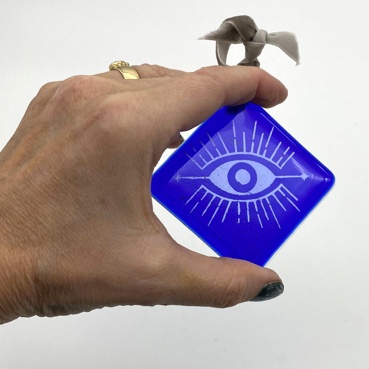 Evil Eye 2.25" Fused Glass Ornament