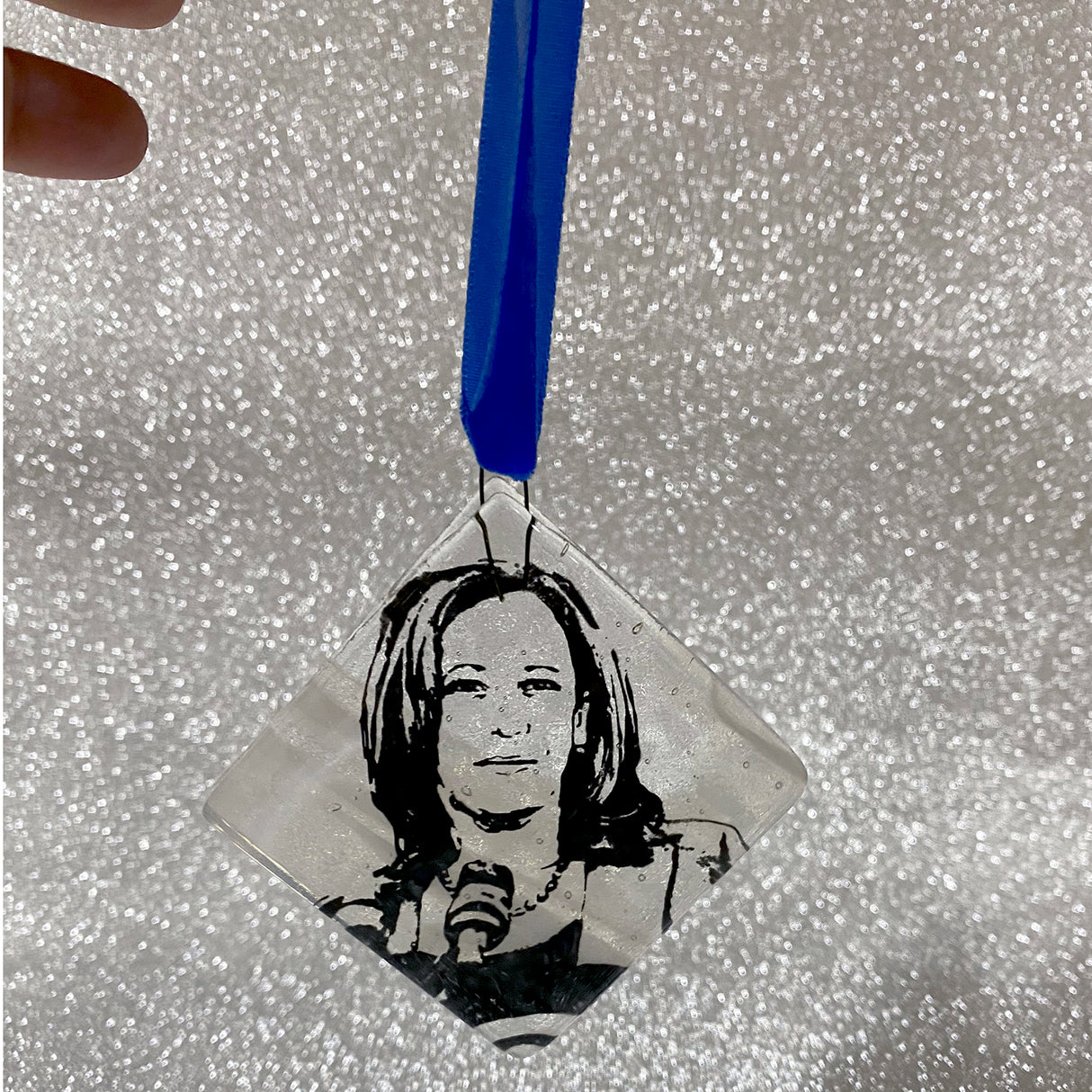 Kamala Harris 2.25" Fused Glass Ornament