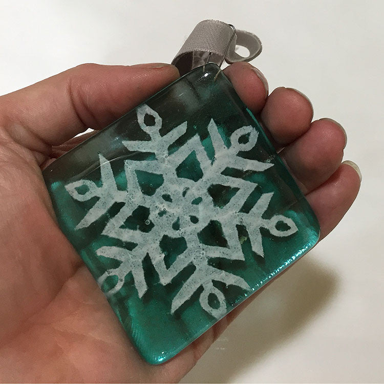 Paper Snowflake 2.25" Fused Glass Ornament