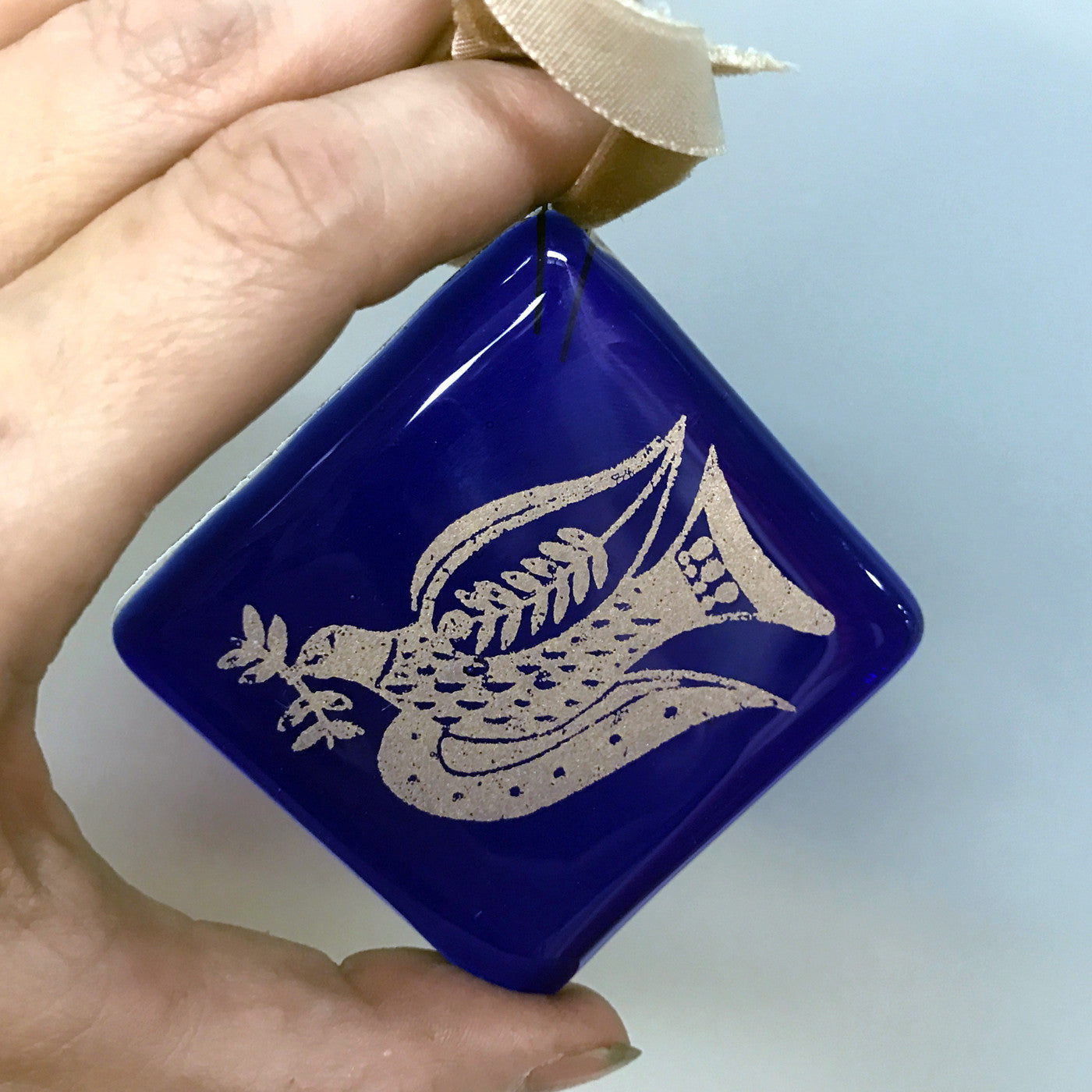 Peace Dove 2.25" Fused Glass Ornament