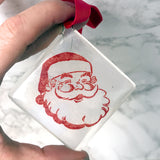 Vintage Santa 2.25" Fused Glass Ornament
