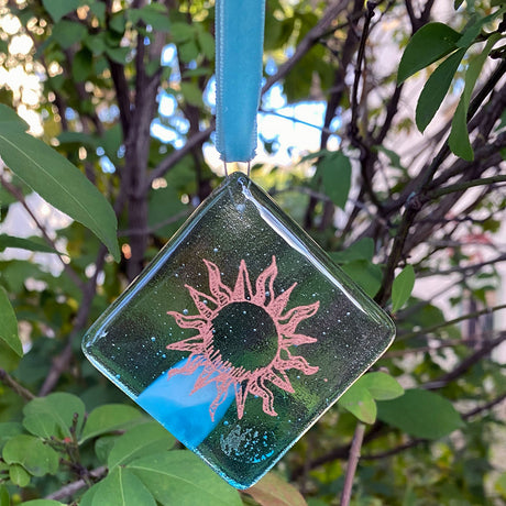 Sun 2.25" Fused Glass Ornament