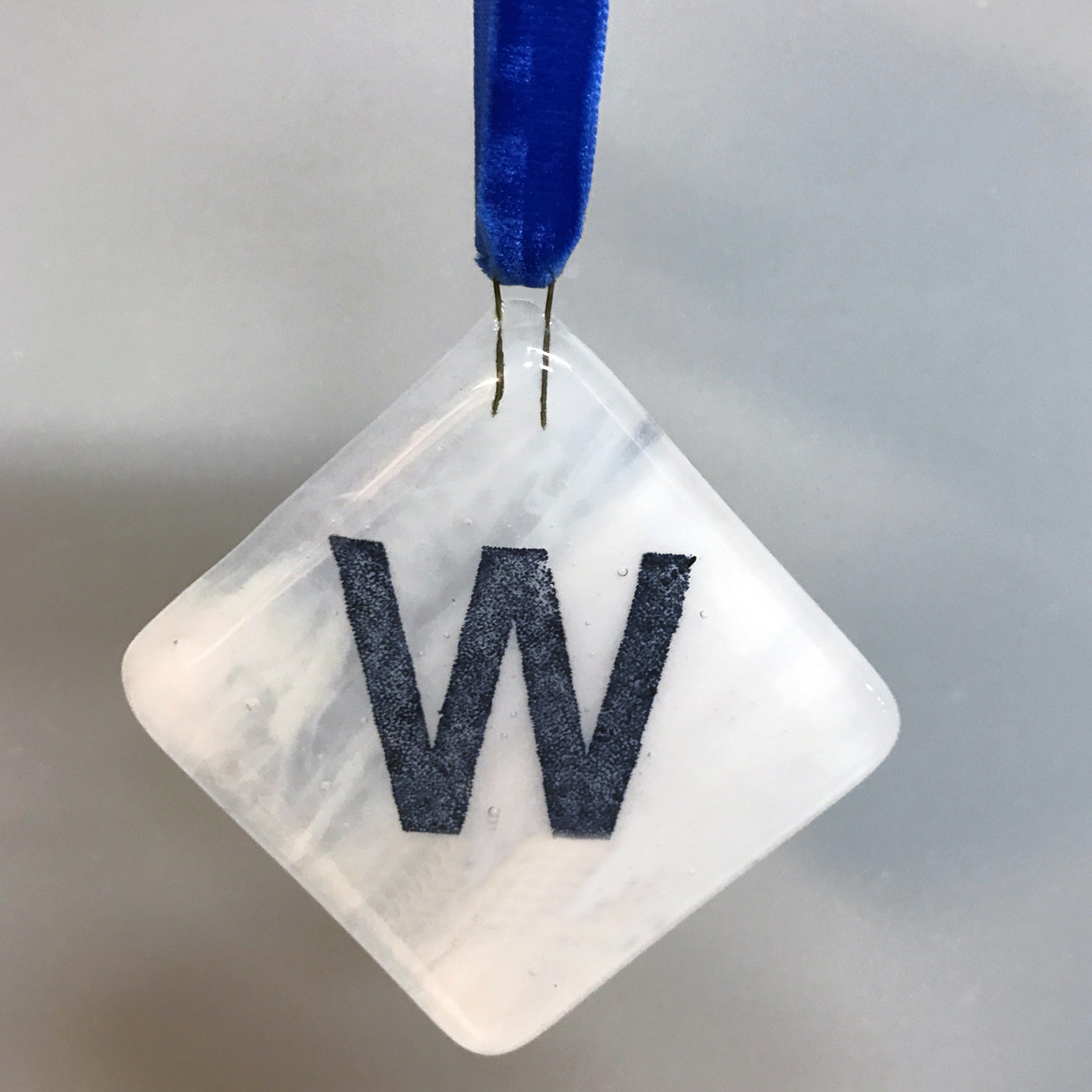 Chicago W 2.25" Fused Glass Ornament