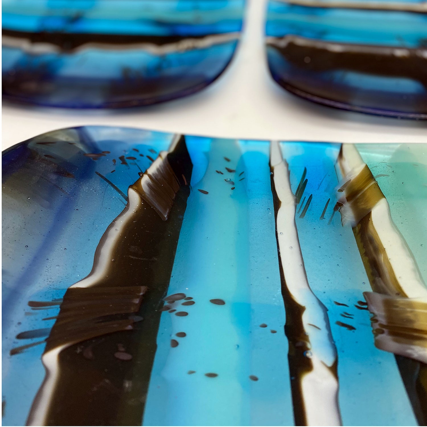 Serving Plates - One of a Kind, Beachy Blues, 3 available