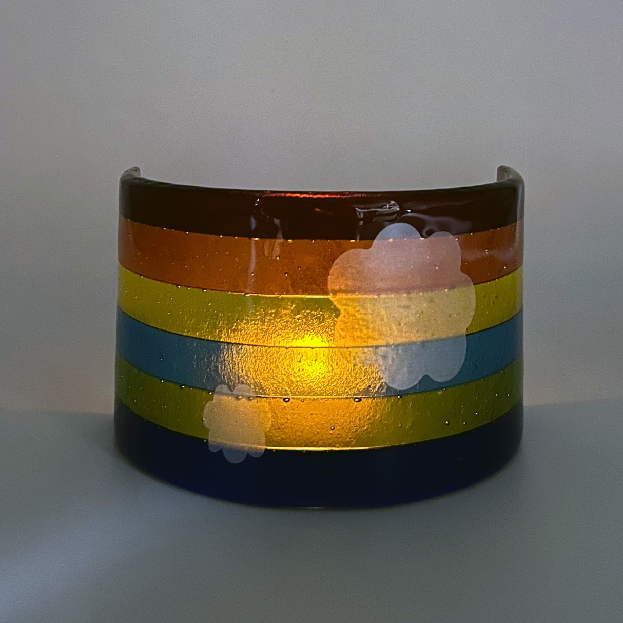 Clouds Rainbow Fused Glass Bridge - Medium