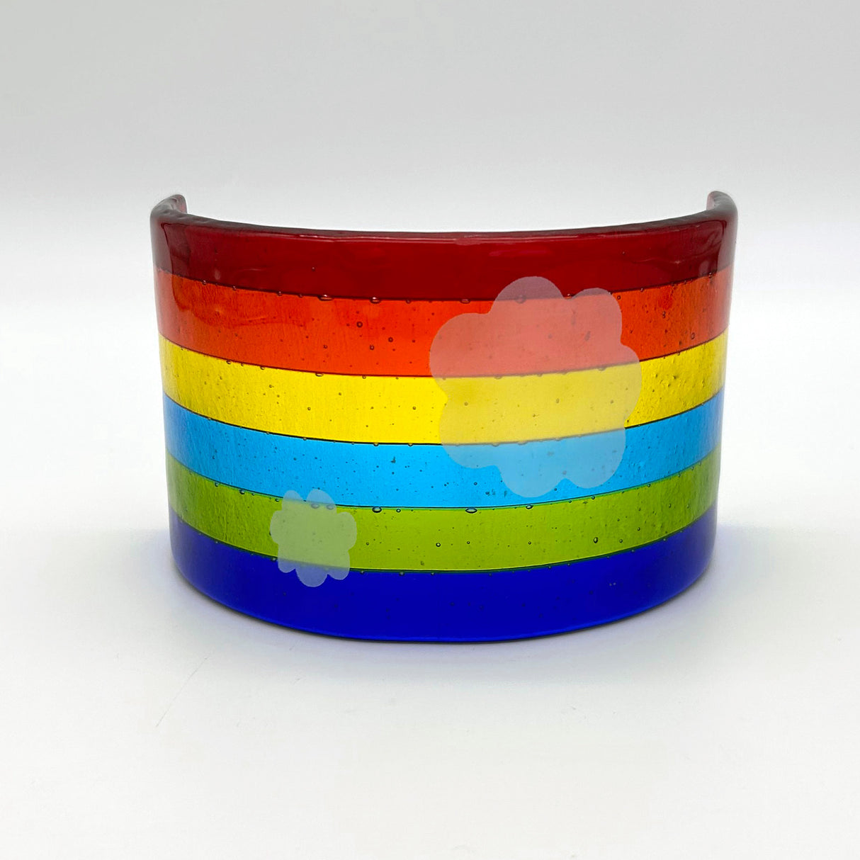 Clouds Rainbow Fused Glass Bridge - Medium
