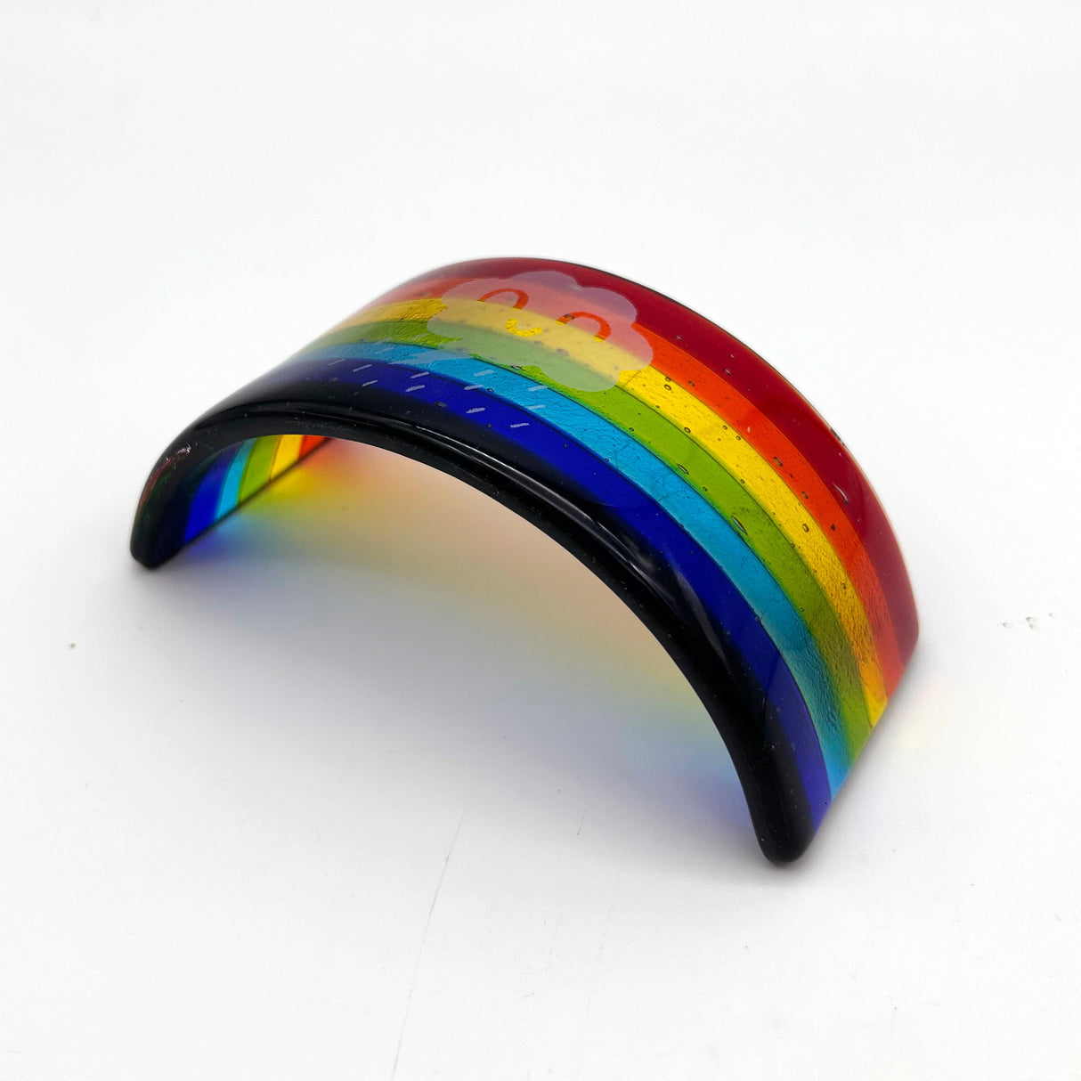 Clouds Rainbow Fused Glass Bridge - Mini