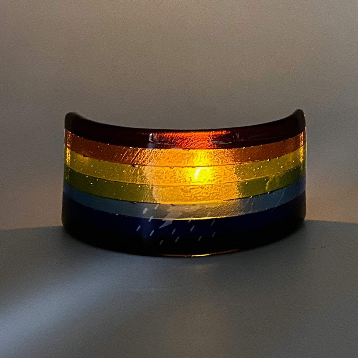 Clouds Rainbow Fused Glass Bridge - Mini
