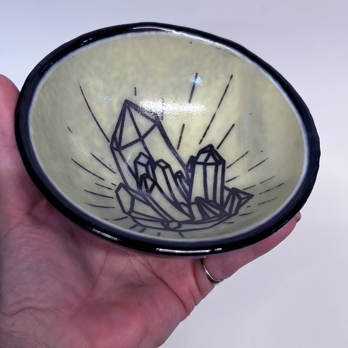 Crystals Fused Glass 5" Small Bowl