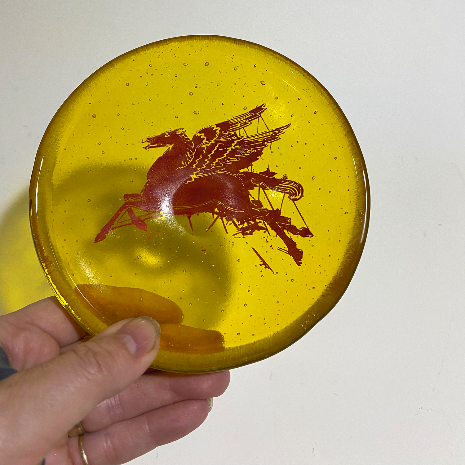 Dallas Pegasus Fused Glass 5" Small Bowl