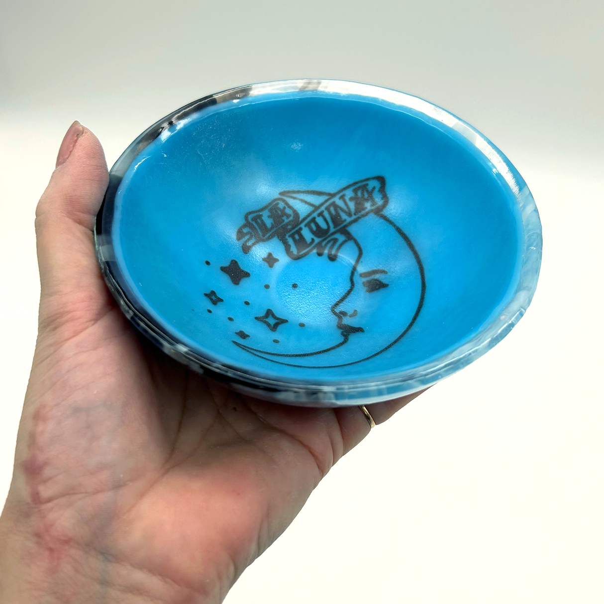 Luna Loteria Fused Glass 5" Small Bowl