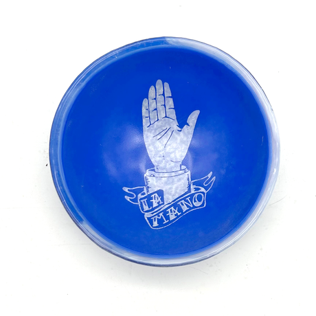 Mano Loteria Fused Glass 5" Small Bowl