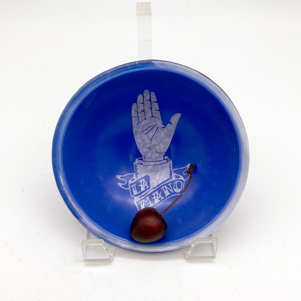 Mano Loteria Fused Glass 5" Small Bowl